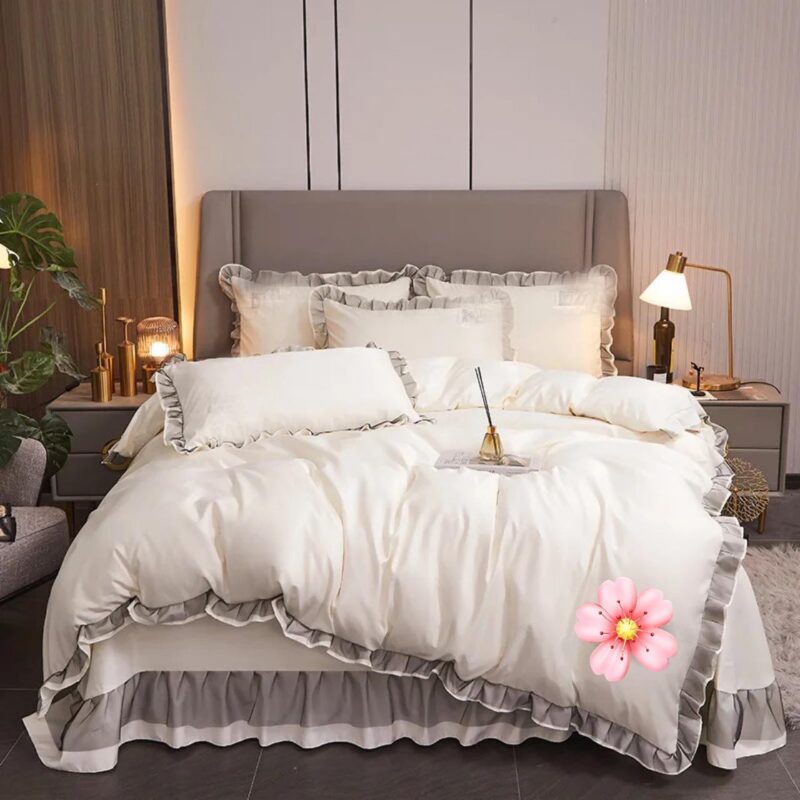 Kuchi (Frilled) Design Premium Bed Sheet Set