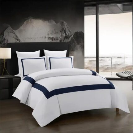 White Color Border 100% Egyptian Cotton Bed Sheet Set