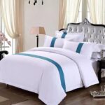 White Color Border 100% Egyptian Cotton Bed Sheet Set